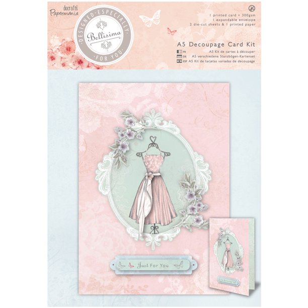 Papermania Bellisima A5 Decoupage Card Kit-Dress