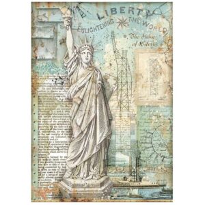 Ριζόχαρτο Stamperia 21x29cm, Sir Vagabond Aviator, Statue of Liberty DFSA4702