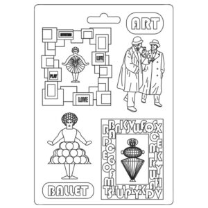 Καλούπι εύκαμπτο A4, 21x29cm, Stamperia, Bauhaus, Art ballet