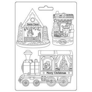Καλούπι εύκαμπτο A5, 15x21cm, Stamperia, Santa Claus Train