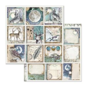 Χαρτί scrapbooking διπλής όψης 30x30cm Stamperia, Cosmos Cards