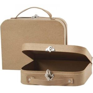 Βαλίτσες κραφτ χάρτινες με χερούλι, 2 τεμ.