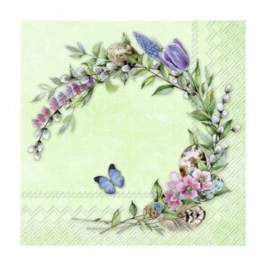 Χαρτοπετσέτα για decoupage, Στεφάνι με πεταλούδες