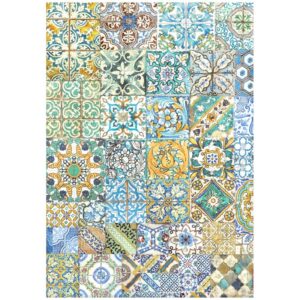 Ριζόχαρτο Stamperia 21x29cm, Blue Dream, Tiles DFSA4740