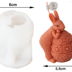 Καλούπι σιλικόνης για κερί, Αυγό με λαγουδάκι, 8.5x6cm
