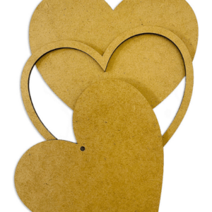 Διακοσμητικά σχέδια MDF Καρδιά 14.5x16cm