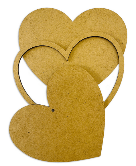 Διακοσμητικά σχέδια MDF Καρδιά 14.5x16cm