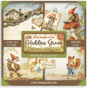 Χαρτιά scrapbooking 22τεμ μονής όψης, 20.3×20.3cm Stamperia, Hidden Grove