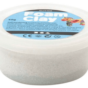 Foam Clay, white glitter, 35 g