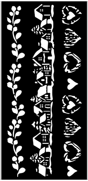 Thick Stencil Stamperia 12x25cm, The Owl’s House, 3 γιρλάντες