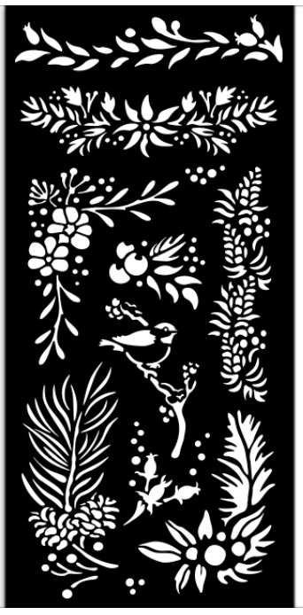 Thick Stencil Stamperia 12x25cm, The Owl’s House, Κλαδάκια