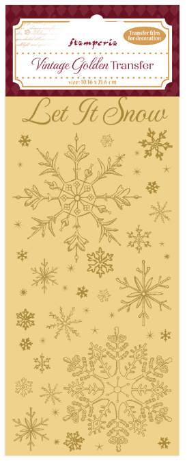 Χαλκομανίες Χρυσές (Rub-On), 10.16×21.6cm Stamperia, Let it snow
